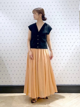 「アイテム（スカート）」を使った、RYOKOさん（レディース・158cm）の夏コーディネート
