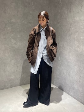 「アイテム（シャツワンピース）」を使った、RYOKOさん（レディース・158cm）の秋コーディネート