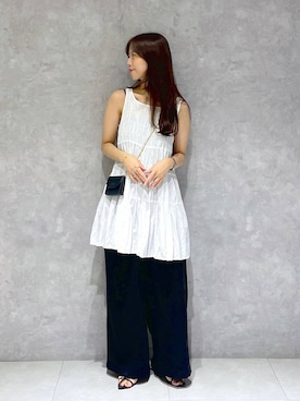 「アイテム（スラックス）」を使った、RYOKOさん（レディース・158cm・30代）の夏コーディネート