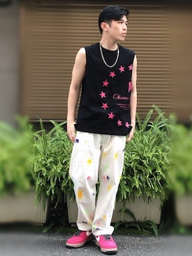 「PHANTACi（ファンタシー）のアイテム」を使った、Sebastian yangさん（メンズ・172cm）の夏コーディネート