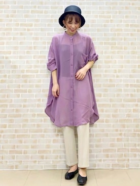 「RAG MACHINE（ラグマシーン）のアイテム（ハット）」を使った、tomoさん（レディース・160cm）の夏コーディネート