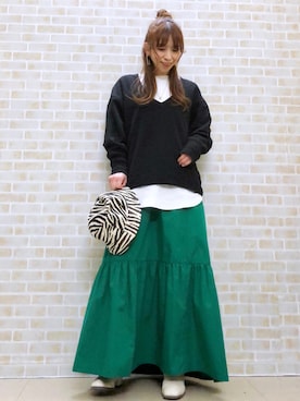 「Right-on（ライトオン）のアイテム（スウェット）」を使った、tomoさん（レディース・160cm）の春コーディネート