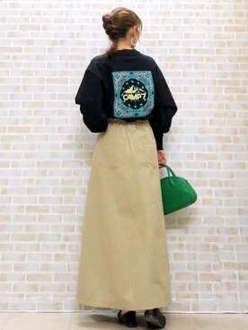 「CAMP7」｜「アイテム（スカート）」を使った、tomoさん（レディース・160cm）の春コーディネート