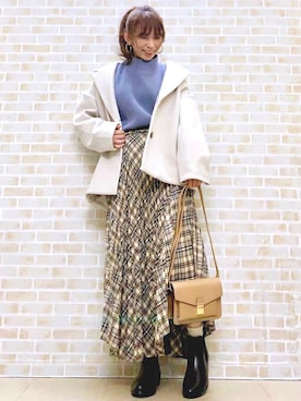 「チェック柄に恋してる」｜tomoさん（レディース・160cm）の秋コーディネート