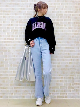 「RAG MACHINE（ラグマシーン）のアイテム（バッグ）」を使った、tomoさん（レディース・160cm）の秋コーディネート