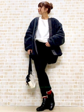 「CAMP7（キャンプセブン）のアイテム（その他アウター）」を使った、tomoさん（レディース・160cm）の秋コーディネート
