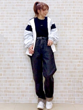 「KANGOL（カンゴール）のアイテム（その他アウター）」を使った、tomoさん（レディース・160cm）の夏コーディネート