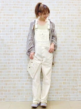 「SOMETHING（サムシング）のアイテム（オールインワン・サロペット）」を使った、tomoさん（レディース・160cm）の夏コーディネート
