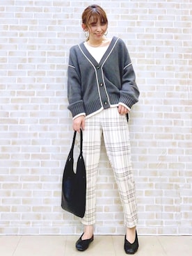 「RAG MACHINE（ラグマシーン）のアイテム（バッグ）」を使った、tomoさん（レディース・160cm）の秋コーディネート