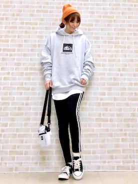 「CAMP7」｜「アイテム（ニットキャップ/ビーニー）」を使った、tomoさん（レディース・160cm）の秋コーディネート