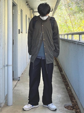 「epnok（エプノック）のアイテム（モッズコート）」を使った、カズさん（メンズ・177cm）の冬コーディネート