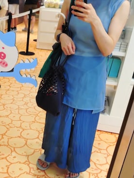 「ISSEY MIYAKE（イッセイミヤケ）のアイテム」を使った、square-pさん（レディース・152cm）の夏コーディネート