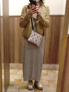 「アイテム（ノーカラージャケット）」を使った、square-pさん（レディース・152cm）の冬コーディネート