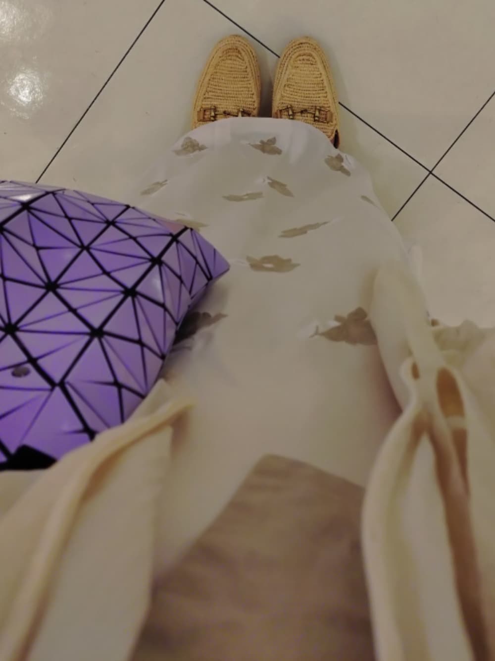 「MOUSSYのLINEN COTTON PUFF ブラウス（シャツ/ブラウス、ベージュ系）」を使った、square-pさん（レディース・152cm）の春コーディネートの1枚目の写真
