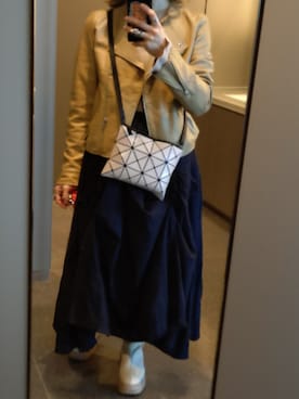 「アイテム（ノーカラージャケット）」を使った、square-pさん（レディース・152cm）の秋コーディネート