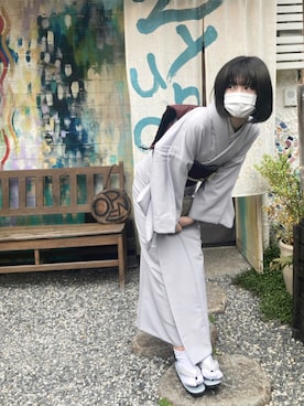 「和服」｜「アイテム（その他）」を使った、いわさきさん（レディース・160cm）の春コーディネート