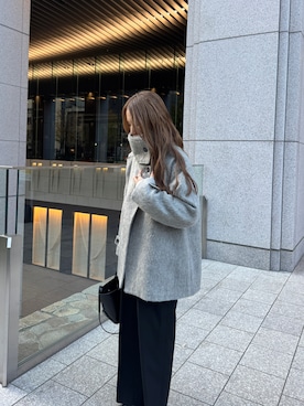 「アイテム（ステンカラーコート）」を使った、chii___ca♡さん（レディース・161cm）の冬コーディネート