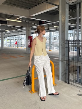「アイテム（ベスト）」を使った、chii___ca♡さん（レディース・161cm）の夏コーディネート
