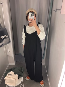 「ISOOK（アイスー）のアイテム（オールインワン・サロペット）」を使った、chii___ca♡さん（レディース・161cm）の春コーディネート