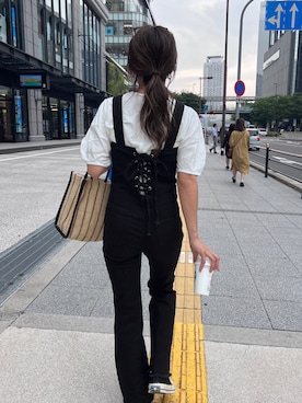 「デニムっていいよね」｜「アイテム（オールインワン・サロペット）」を使った、chii___ca♡さん（レディース・161cm）の夏コーディネート