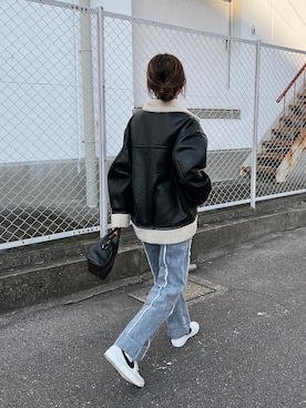 「EVRIS（エヴリス）のアイテム（ブルゾン）」を使った、chii___ca♡さん（レディース・161cm）の秋コーディネート