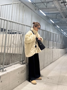 「アイテム（ブルゾン）」を使った、chii___ca♡さん（レディース・161cm）の冬コーディネート