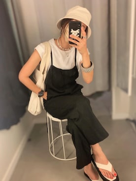 「アイテム（ハット）」を使った、chii___ca♡さん（レディース・161cm）の夏コーディネート