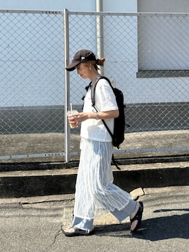 「ISOOK（アイスー）のアイテム（スカート）」を使った、chii___ca♡さん（レディース・161cm）の夏コーディネート