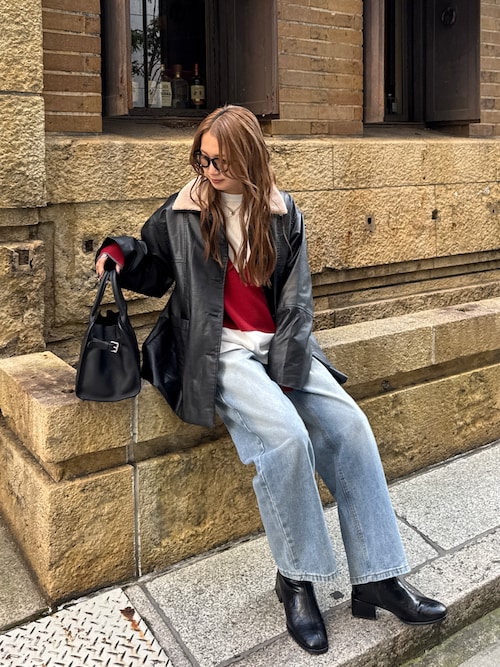 セール】ボアカラーレザージャケット(chiica select) / ライダース