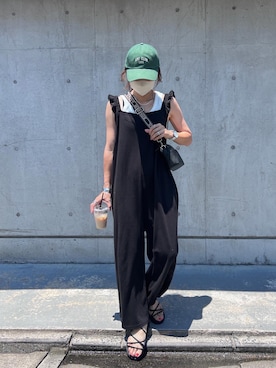 「ISOOK（アイスー）のアイテム（オールインワン・サロペット）」を使った、chii___ca♡さん（レディース・161cm）の夏コーディネート