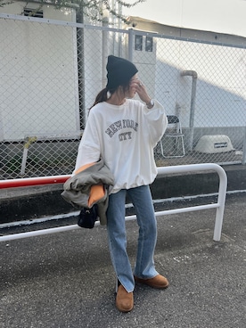 「ISOOK（アイスー）のアイテム（スウェット）」を使った、chii___ca♡さん（レディース・161cm）の秋コーディネート