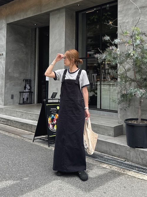 ISOOK サロペットジャンパースカート ブラック ホワイト HIT ITEM！】サロペットジャンパースカート(chiica original