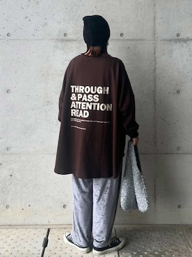 「ゆったりシルエット」｜「アイテム（スウェット）」を使った、recastaffさん（レディース・156cm）の秋コーディネート