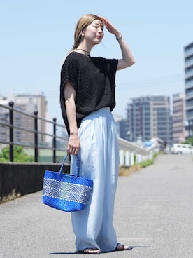 「reca（レカ）のアイテム（Tシャツ/カットソー）」を使った、recastaffさん（レディース・165cm）の春コーディネート