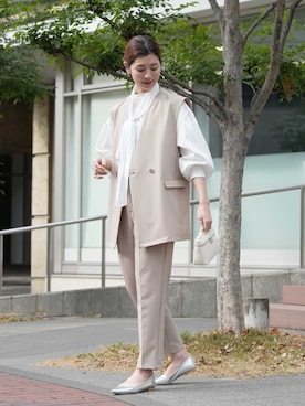 「reca（レカ）のアイテム（フォーマルスーツ/小物）」を使った、recastaffさん（レディース・165cm）の冬コーディネート