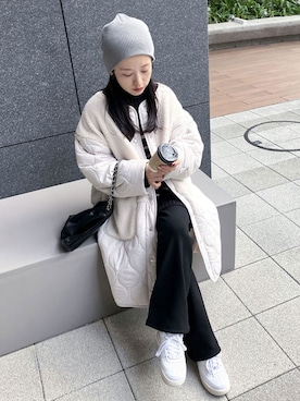 「reca（レカ）のアイテム（その他アウター）」を使った、recastaffさん（レディース・165cm）の冬コーディネート
