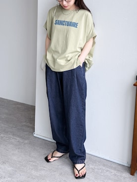 「reca（レカ）のアイテム（パンツ）」を使った、recastaffさん（レディース・154cm）の夏コーディネート