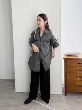 「初秋コーデ」｜「アイテム（デニムジャケット）」を使った、recastaffさん（レディース・154cm）の秋コーディネート