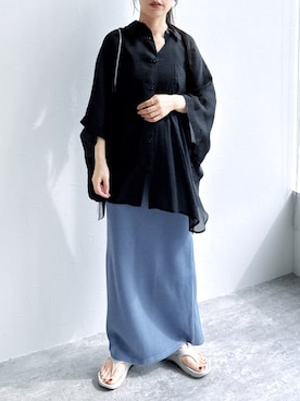 「reca（レカ）のアイテム（スカート）」を使った、recastaffさん（レディース・154cm）の夏コーディネート