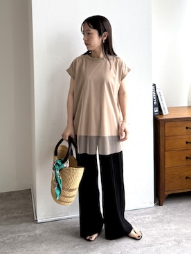 「アイテム（チュニック）」を使った、recastaffさん（レディース・154cm）の夏コーディネート