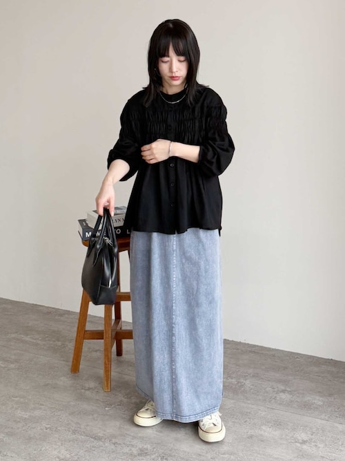 カットデニムスカート