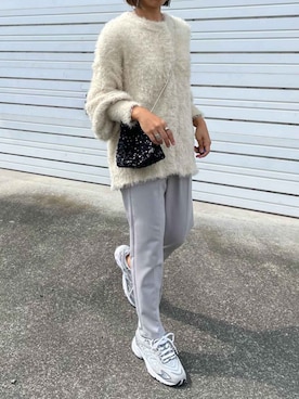 「アイテム（スラックス、シルバー系）」を使った、recastaffさん（レディース・154cm）の秋コーディネート