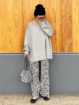 「reca（レカ）のアイテム（スウェットパンツ）」を使った、recastaffさん（レディース・150cm）の春コーディネート