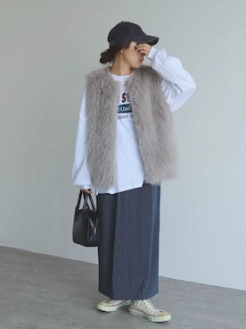 「アイテム（ベスト）」を使った、recastaffさん（レディース・158cm）の秋コーディネート