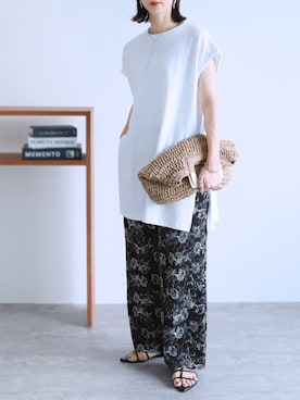 「reca（レカ）のアイテム（パンツ）」を使った、recastaffさん（レディース・165cm）の夏コーディネート