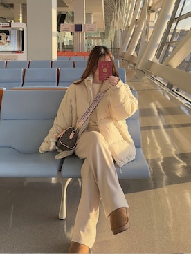 「reca（レカ）のアイテム（パンツ）」を使った、recastaffさん（レディース・152cm）の冬コーディネート