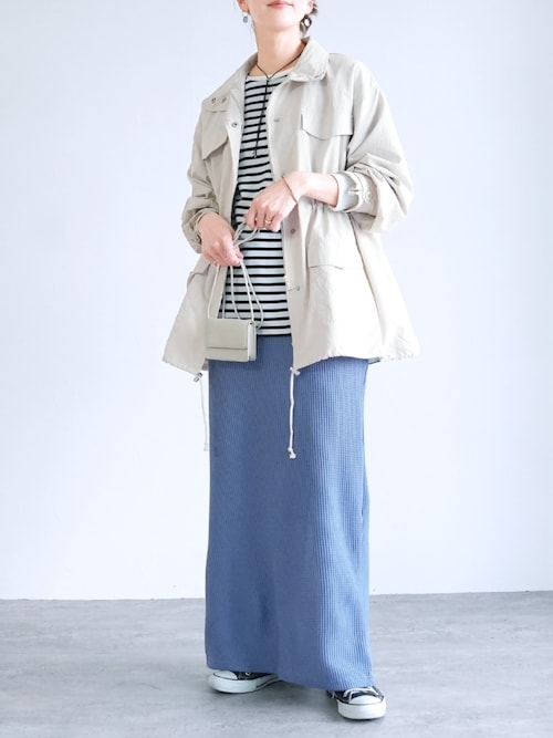 美品　THIRD MAGAZINEワッフルロングスカート Waffle Skirt Coordinate｜THIRD MAGAZINE (サードマガジン