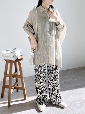 「reca（レカ）のアイテム（スウェットパンツ）」を使った、recastaffさん（レディース・154cm）の春コーディネート