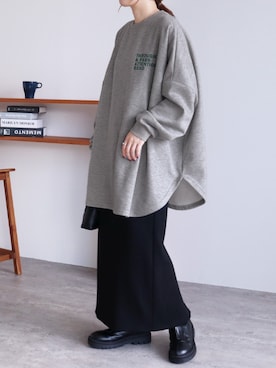 「バックロゴ」｜recastaffさん（レディース・158cm）の冬コーディネート