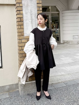 「reca（レカ）のアイテム（フォーマルスーツ/小物）」を使った、recastaffさん（レディース・154cm）の冬コーディネート